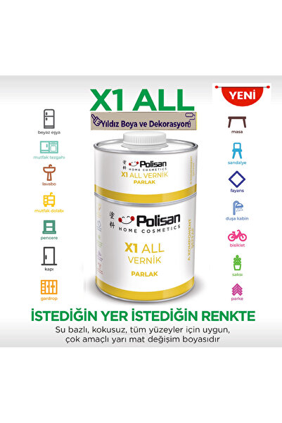 Polisan X1 All Vernik Şeffaf Parlak 600G