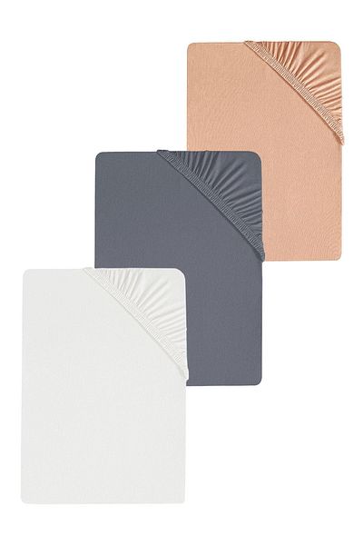 COTENCONCEPT 3 قطع ملاءة مفردة من القطن الممشط مقاس 120 × 200 × 30 سم