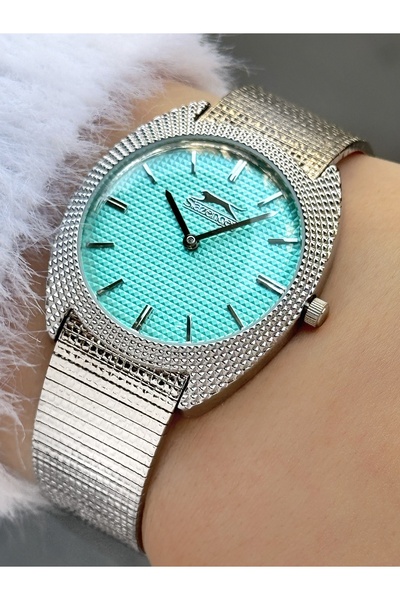 Slazenger Çelik Kordon Gümüş-Turkuaz Renk Kadın Saati 2261.3.04SZ