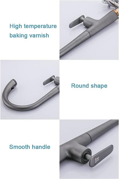 OEM Smart Touch Kitchen Sink Faucet - Anthracite Spiral Fountain