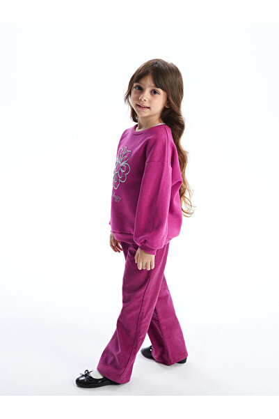 LC Waikiki Fuchsia Elastic Waist Girl's Velvet Trousers