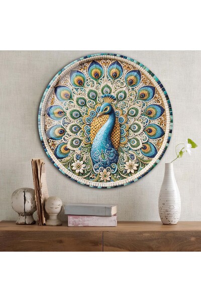 bestdecor Okrugli stakleni sto Noble Peacock | Poklon, Dekorativni, Kancelari...