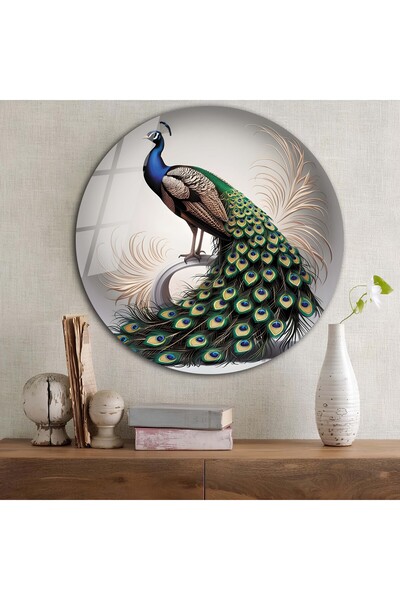 bestdecor Okrugli stakleni sto Noble Peacock | Poklon, Dekorativni, Kancelari...
