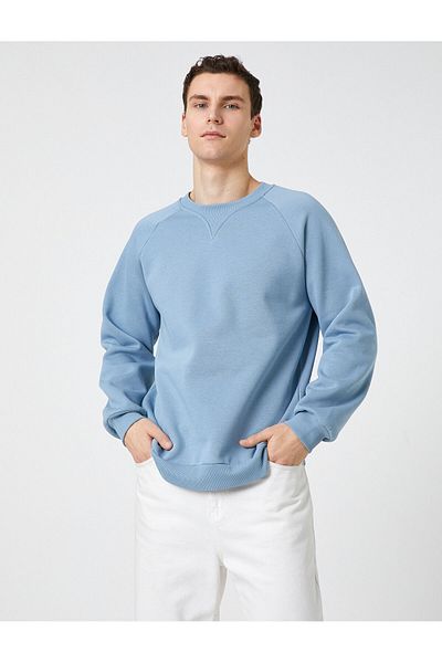 Koton Hanorac cu mâneci raglan cu gât crew - cu detaliu de cusut și panglică