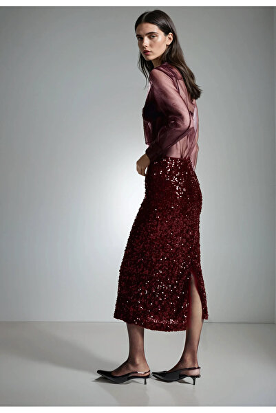 Hiccup Sequined Midi Skirt with Slits