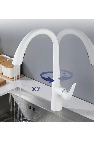 OEM Smart Touch White Spiral Fountain Kitchen Sink Faucet