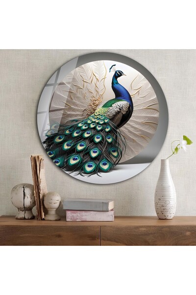 bestdecor Okrugli stakleni sto Noble Peacock | Poklon, Dekorativni, Kancelari...