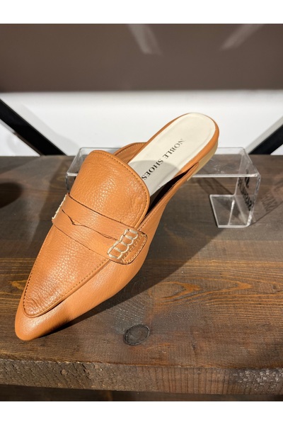 Butik Noble shoes hakiki deri sivri burun terlik