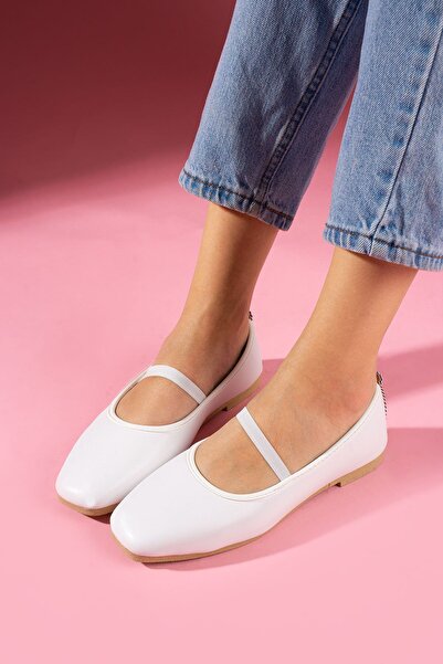 FUGA MODA Μπαλαρίνες με λαστιχένια κορδέλα Ruby White Skin