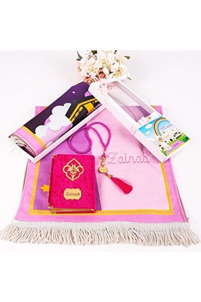 Happy times favors İsme Özel Çocuk İçin Seccade, Yasin, Tesbih Hediye Seti, H...