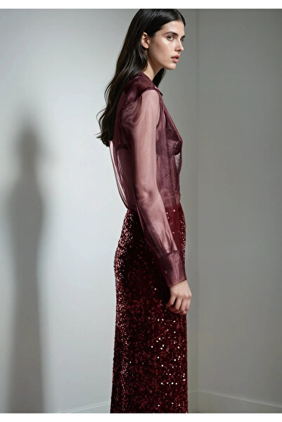 Hiccup Sequined Midi Skirt with Slits