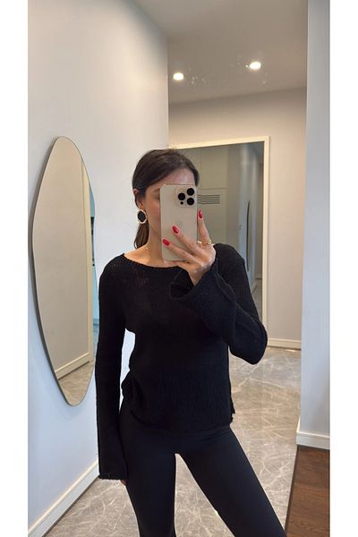 My Blog Pulover negru transparent - 7190