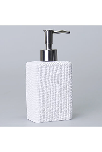 Selim White Linen Trash Can