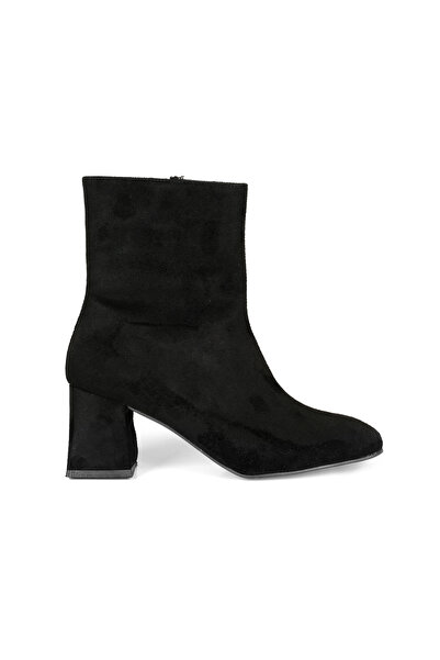 Akka Shoes Kadın Kısa Küt Burun Fermuar Detay Bot