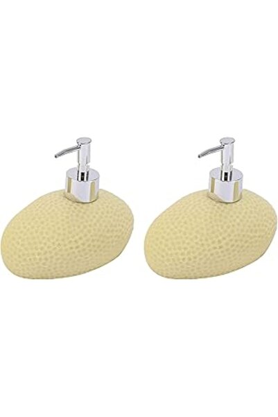 Bosphorus طقم حمام موزع صابون سائل 2 قطعة منقوش على شكل قرص العسل الصناعي 14x...