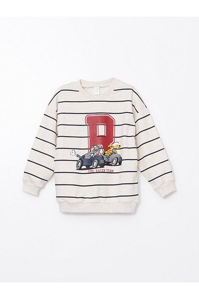 LC Waikiki Crew Neck Printed Men's and Children's Sweatshirt & Sweatpants Set of 2