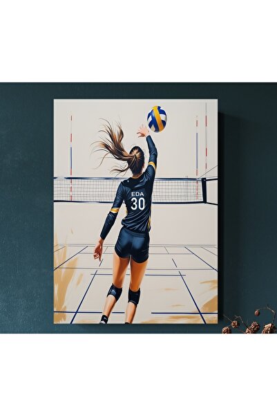 Cemira Voleybol İsme Özel Kişiye Özel Hediye Ahşap Pano Mdf Poster Küçük Masa...