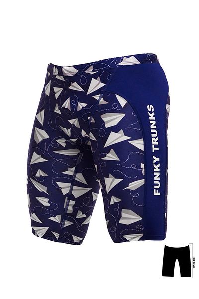 Funky Trunks Jam Paper Plain Men's Training Swimsuit, Knee Length Jammer