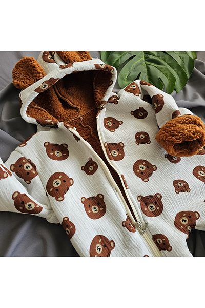 512 STORE Муселинови гащеризони по поръчка за момчета и момичета - отвън с агнешка пухена материя, екологични