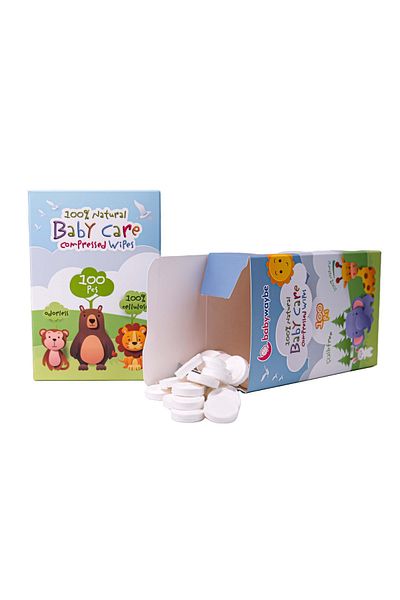 babywaybe 100 Compressed Tablet Wipes for Baby