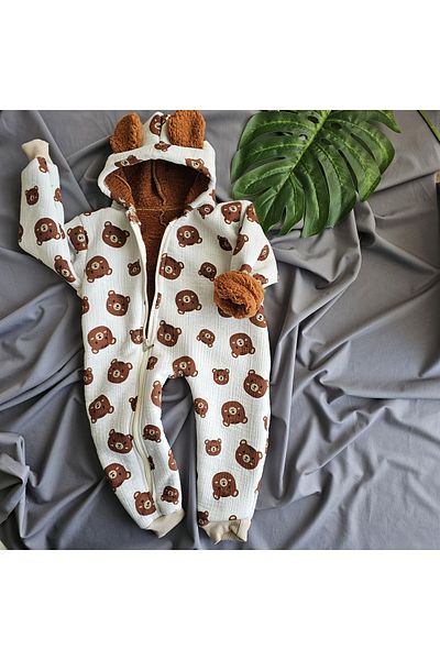 512 STORE Муселинови гащеризони по поръчка за момчета и момичета - отвън с агнешка пухена материя, екологични