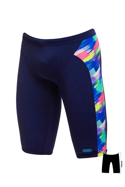 Funky Trunks Jam Streaky Strokes Boys Training Swimsuit, Knee Length Jammer