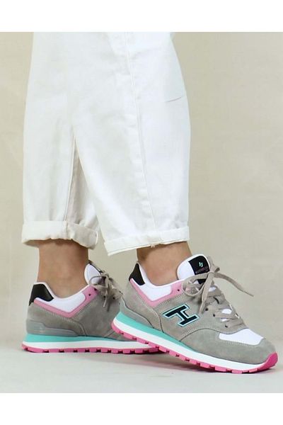 Hammer Jack Chile M 12-19253-g-m Unisex Sports Shoes - 100% γνήσιο δέρμα, γκρι-ροζ