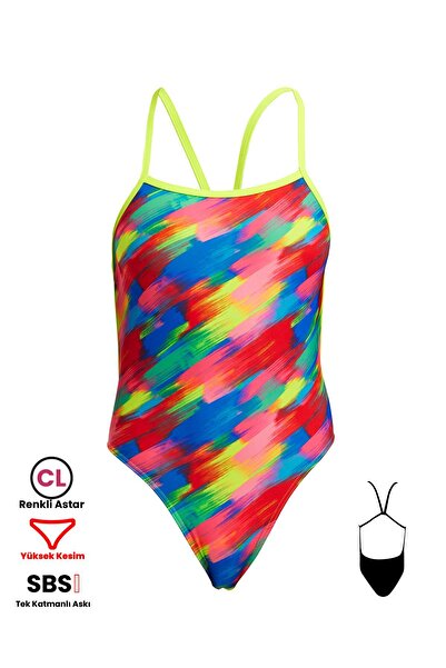 FUNKİTA Hl Stroked Women's Swimwear - Chlorine Resistant, Stylish and Ecological Design