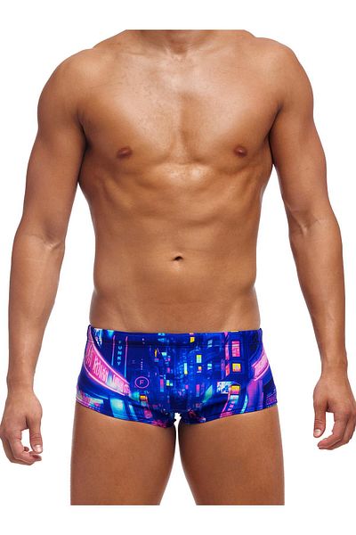 Funky Trunks Cyber City Men's Training Swimsuit, 14cm Trunks