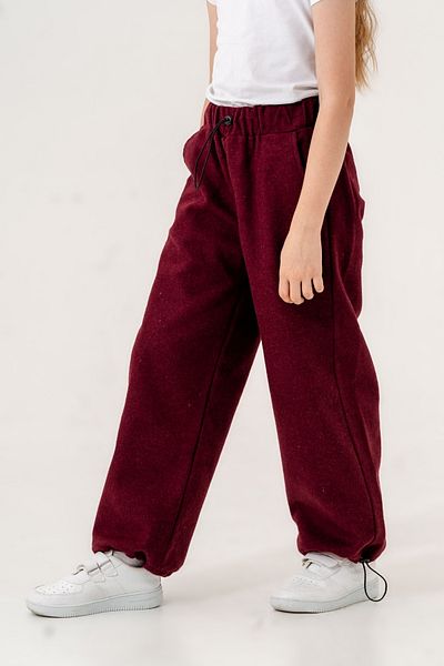 GİYİCEM TEKSTİL Girl's Ribbed Waist Linen Trousers 2553