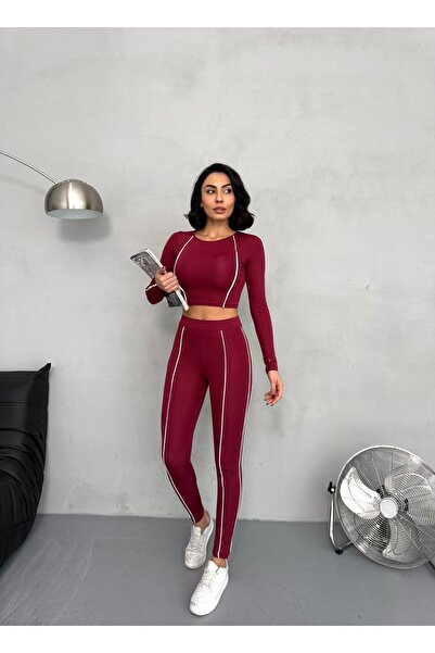 Edsize Slim Fit Yüksek Bel Toparlayıcı Crop Seamless Kadın Tayt Takım