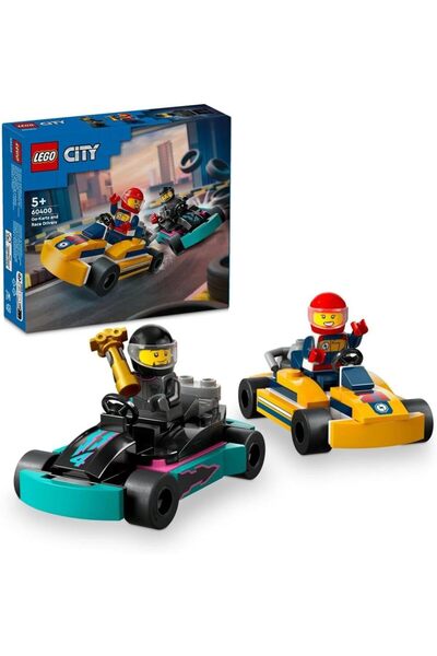 LEGO سيارات جو كارت وسائقي سباقات للمدينة، مجموعة ألعاب سيارات سباق للأولاد و...