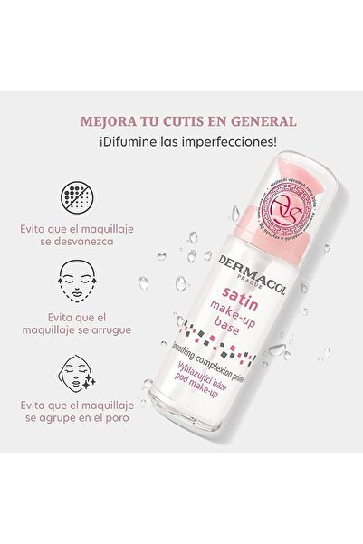 Dermacol 30ml Satin Makeup Base - Smooth Primer Mat, Covers Stretch Marks and Lines