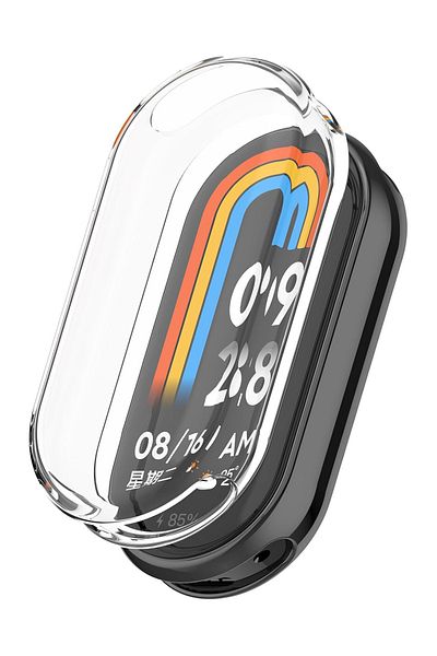 Dexmon Transparent Silicone Case and Screen Protector Compatible with Xiaomi Mi Band 8 Mi Band 9