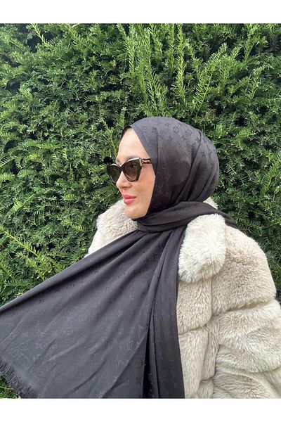 Modechic Collection Cashmere Silk Double Sided Black Shawl