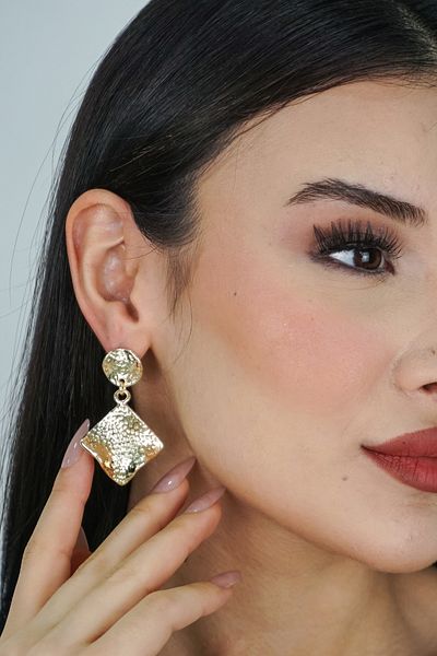 TRENDTAKI Dangle Vintage Square Earrings Gold Plated 0063