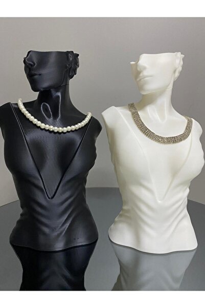 Goplast Premium 2'li Manken Set, Dekoratif Takı Mankeni, Takı Standı, Takı Organizeri,  Kolye Küpe Sergileme Standı