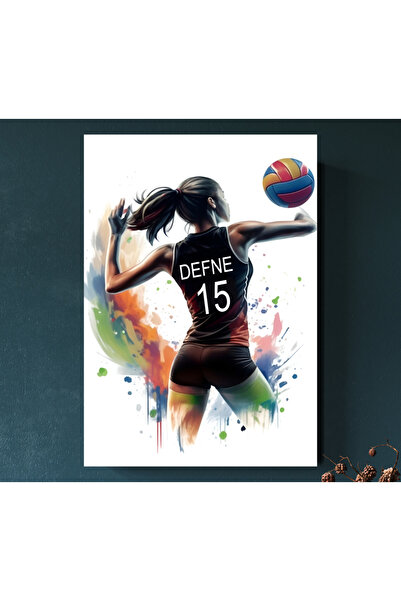 Cemira Voleybol İsme Özel Kişiye Özel Hediye Ahşap Pano Mdf Poster Küçük Masa...