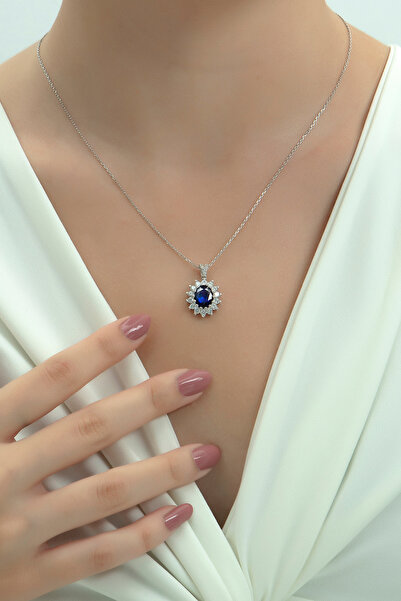 Usho Jewelry Pırlanta Modeli Şık Kolye 925 Ayar Gümüş