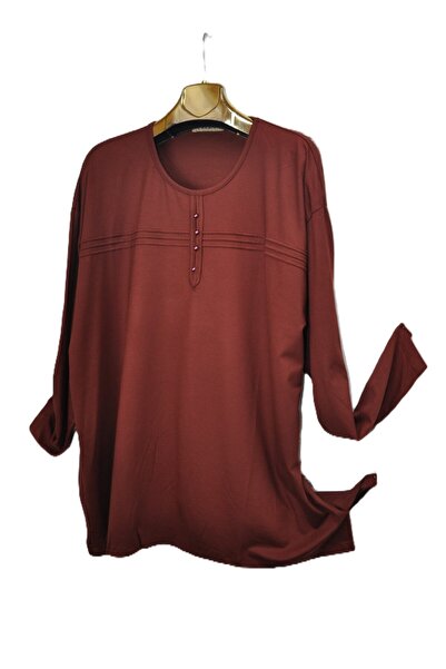 elma abone Plus Size Mother Combed Cotton Blouse