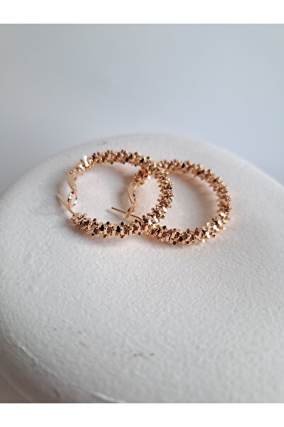 BHR AKSESUAR Gold Color Big Hoop Earrings