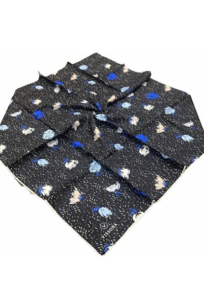Vissona Шовковий шарф Tivil з чорним візерунком 17645 - 01 - 32