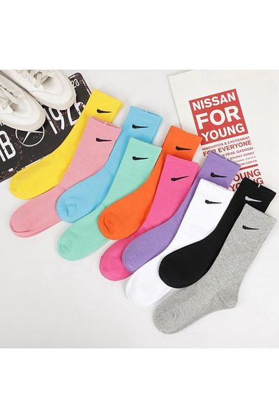 mcy butik 12 опаковки дамски многоцветни колежански чорапи за тенис