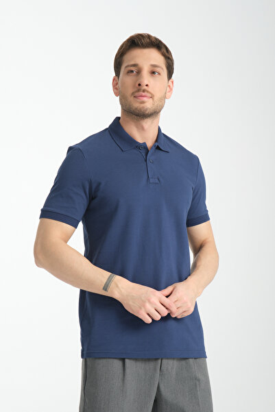 Frappoli Μπλουζάκι Basic Polo Neck Comfort Fit 100% Cotton Pique