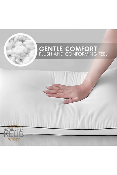 Hotel Linen Klub Down- Alternative Cotton Pillow, 1000grams, Double-piping Cord
