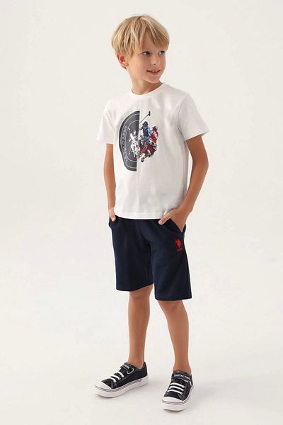 U.S. Polo Assn. Costum bermudă pentru băiat, galben dublu, licențiat Polo Assn