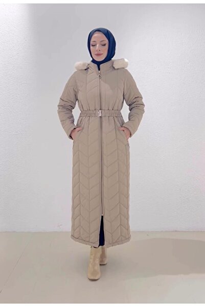 GLR&GYM NADİDE KADIN BÜYÜK BEDEN NOVA KUMAŞ İÇİ ASTARLI KAPÜŞONLU TAM BOY GEN...