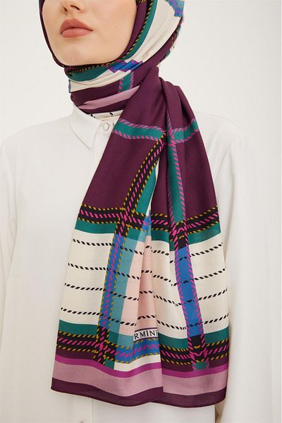 Armine Trend Plaid Pattern 077-047 Shawl-14