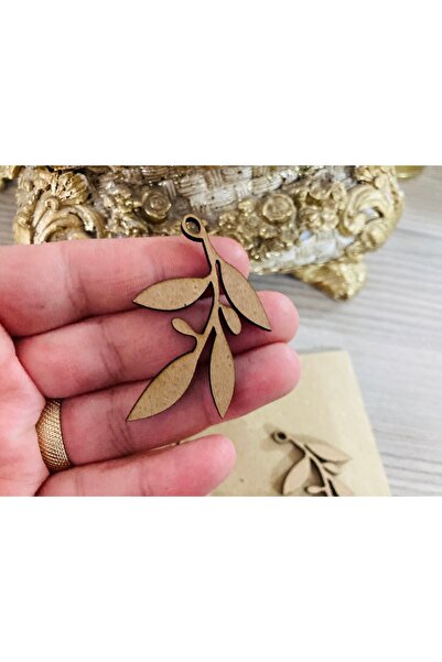 guluslazerkesim 15 ADET 4 CM AHŞAP ZEYTİN DALI DÜĞÜN ZARFI ÜZERİ İÇİN AHŞAP ZEYTİN DALI UCU DELİKLİ