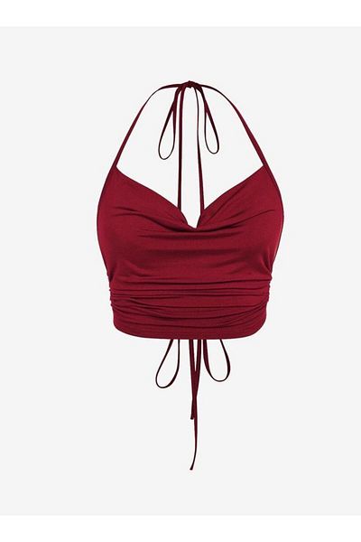 f-maskfashion CROP DE GÂT ROȘU Claret